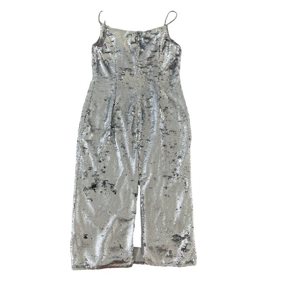 Keepsake The Label No Signs Midi Dress Silver Sequin Size XL New Years Formal - Picture 12 of 12